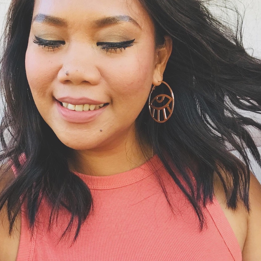 Evil eye hoops earrings Silver or Gold